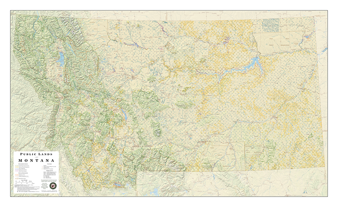 Montana Public Lands Wall Map