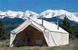 Tent with screened in porch